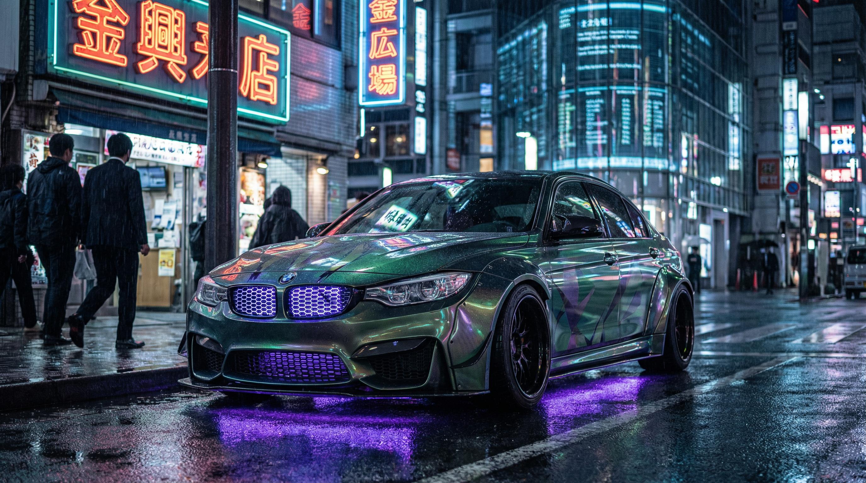 丝瓜视频绿色改装轿车夜景灯光视频